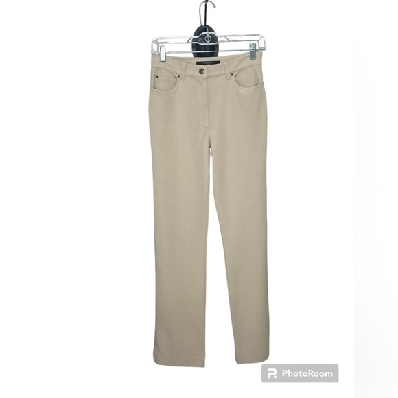 MaxMara light tan weekend stretch high waist straight leg trouser pants size 4 - Picture 3 of 13